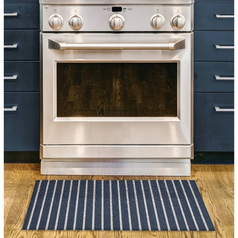 Nautica PVC Loop Utility Indoor/Outdoor Striped Mat