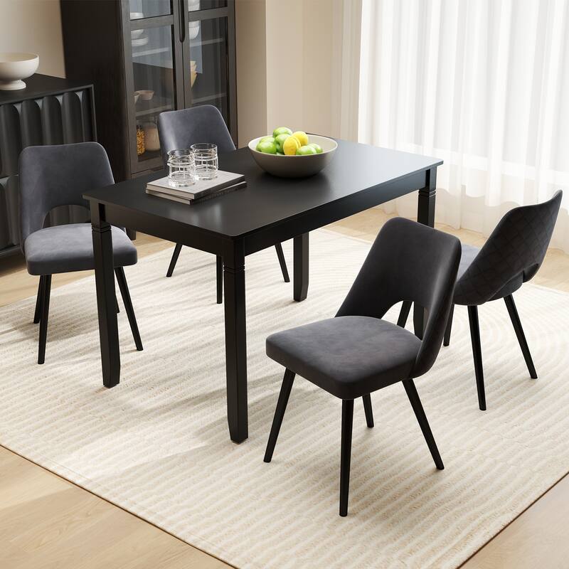 Gymax 48'' Wooden Dining Table for 4 People w/ Rubber Wood Legs