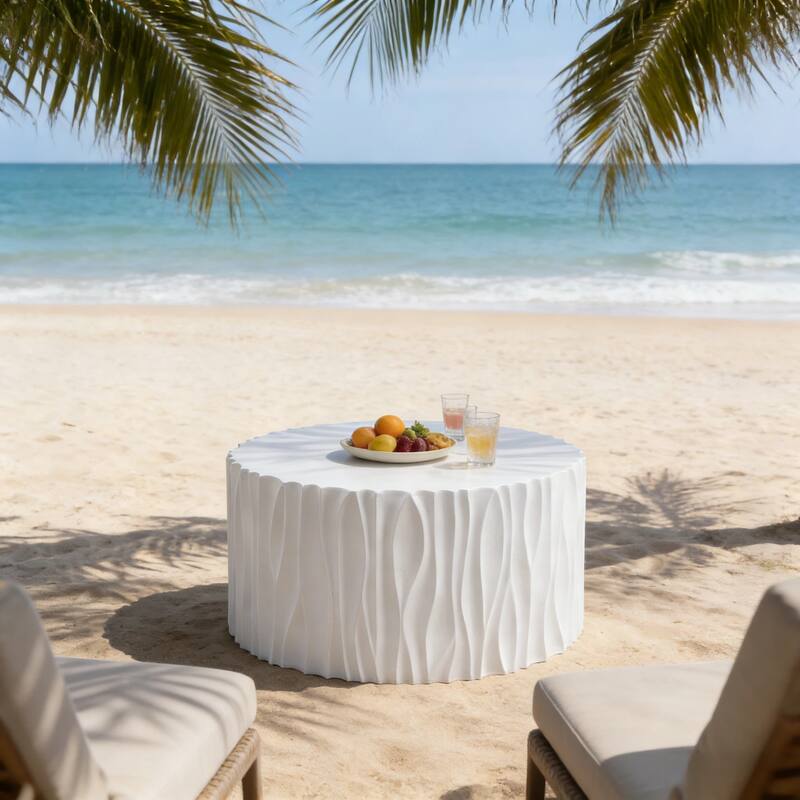 Modern Outdoor White MGO Assembly-Free Coffee Table