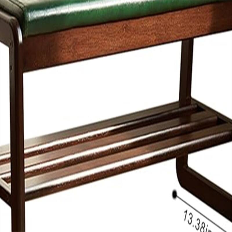 2-Tier Wooden Storage Entryway Bench - 39.37"D x 11.81"W x 16.54"H