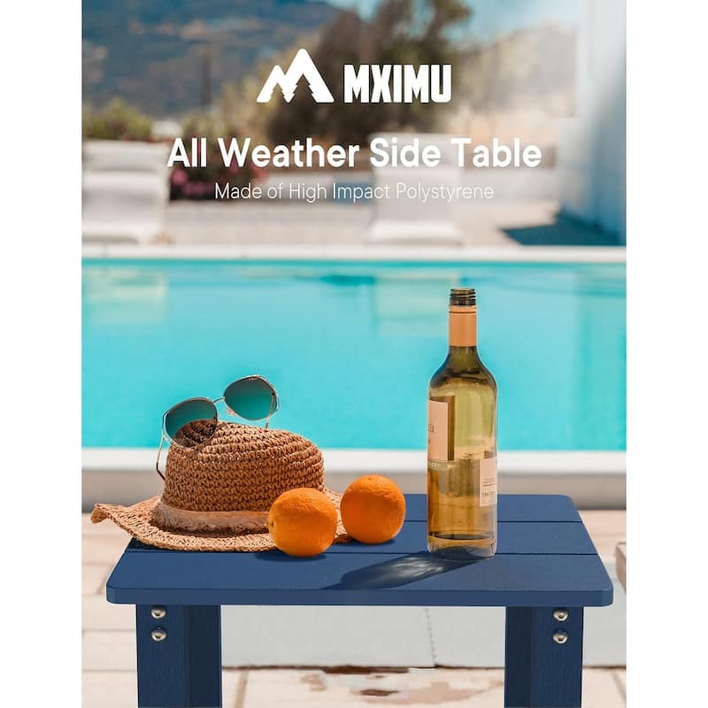 WINSOON Outside Adirondack Square Side Table, Weather Resistant Patio Table Double Layers