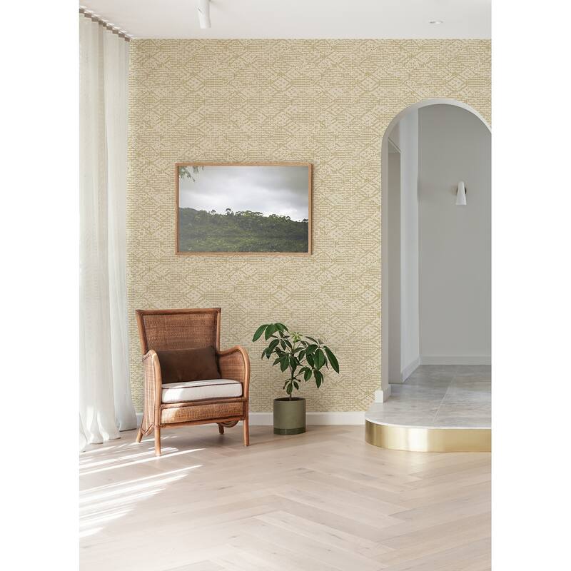 A-Street Prints Helene Gold Glitter Geometric Wallpaper