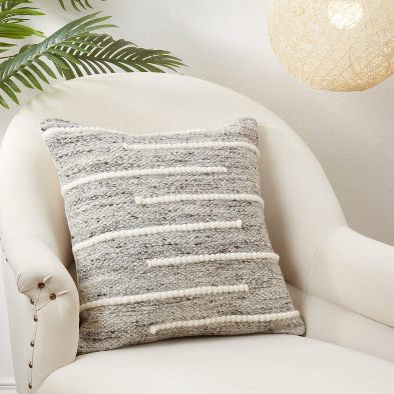 Luxe Wool Stripe Throw Pillow