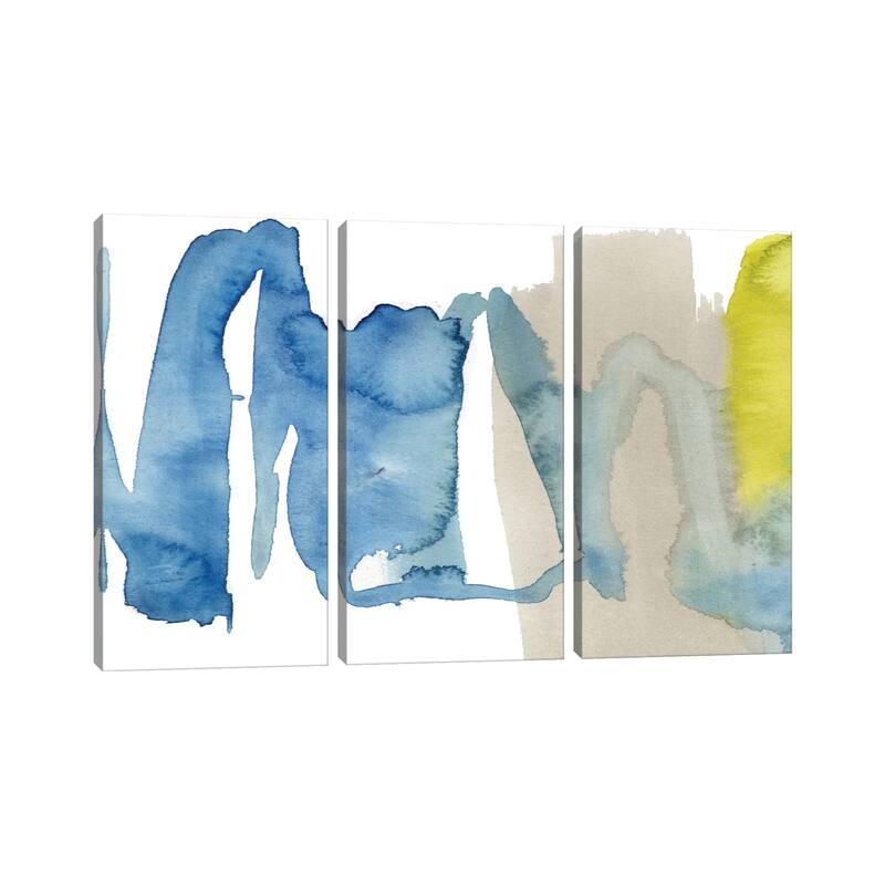 iCanvas "Indigo & Citron I" by Jennifer Goldberger 3-Piece Canvas Wall Art Set