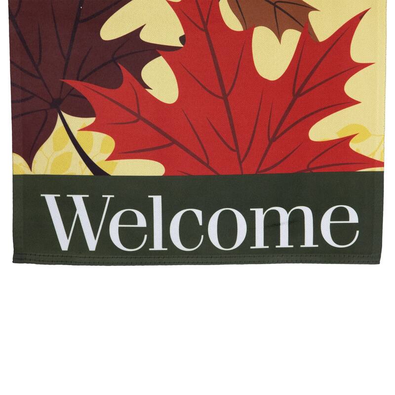 Welcome Fall Harvest Leaves Outdoor Garden Flag - 18" x 12.5" - 18" x 12.5"