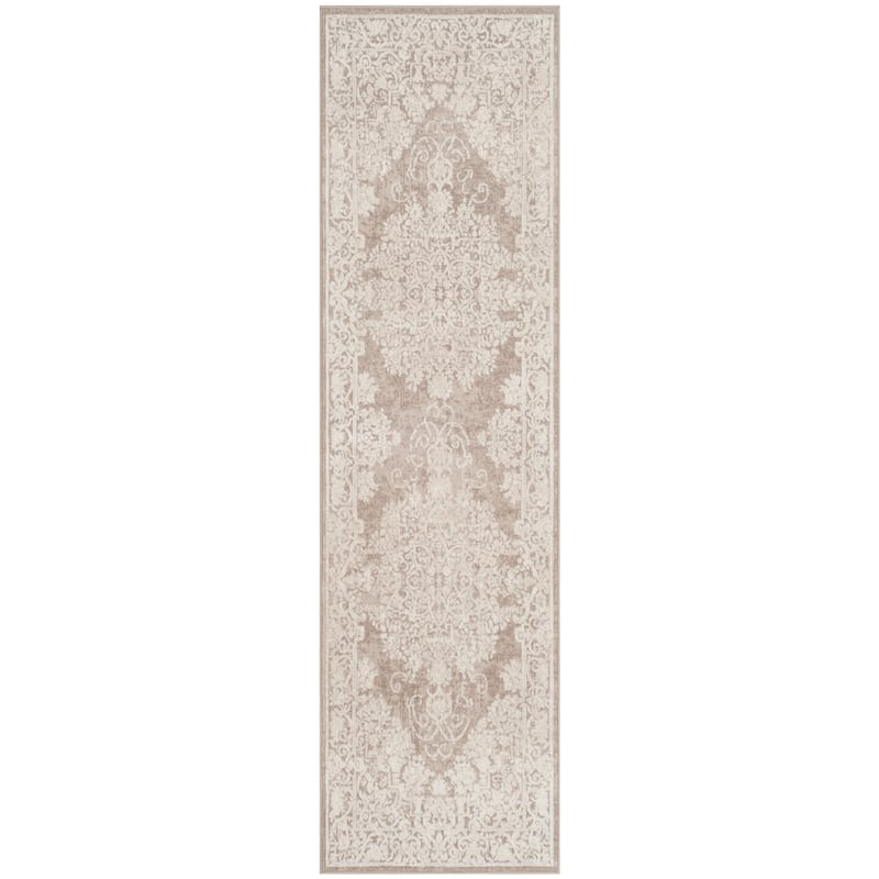 SAFAVIEH Reflection Euna Charming Oriental Rug - 2'3" x 20' Runner - Beige/Cream