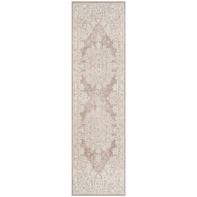 SAFAVIEH Reflection Nedelja Charming Oriental Rug - 2'3" x 18' Runner - Beige/Cream