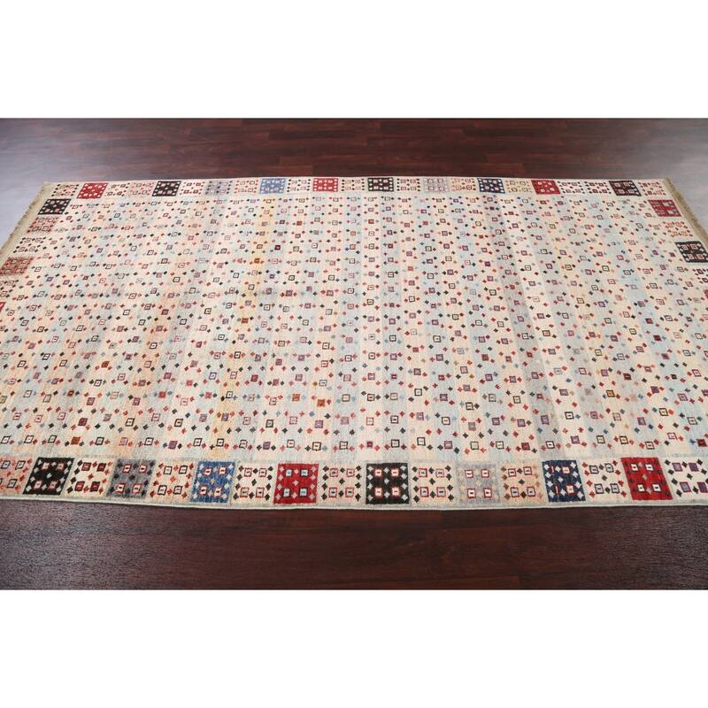 Vegetable Dye Gabbeh Kashkoli Oriental Area Rug Handmade Wool Carpet - 4'11" x 9'5"