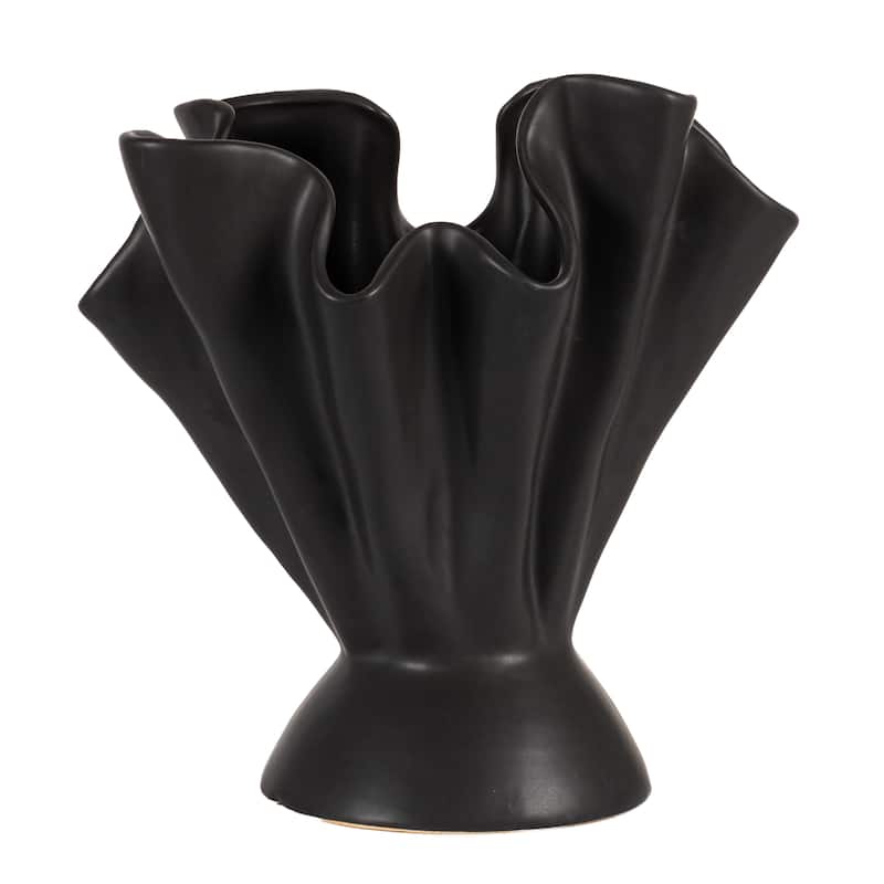 Stoneware Ruffled Vase