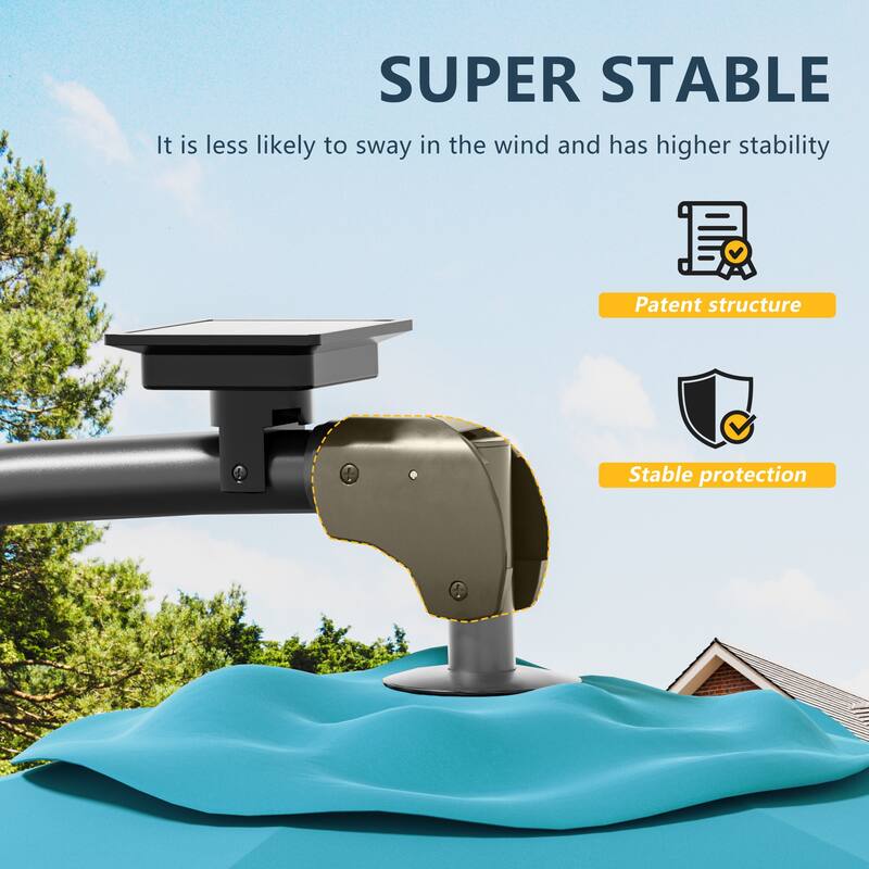 Outdoor 8.2x8.2FT LED lighted Patio Offset umbrella for Garden