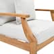 SAFAVIEH Couture Freida Wood Patio Arm Chair - 31.4" W x 35.6" L x 32.6" H - 31"W x 36"D x 33"H