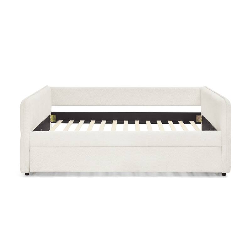 Daybed with Trundle Upholstered Tufted Sofa Bed