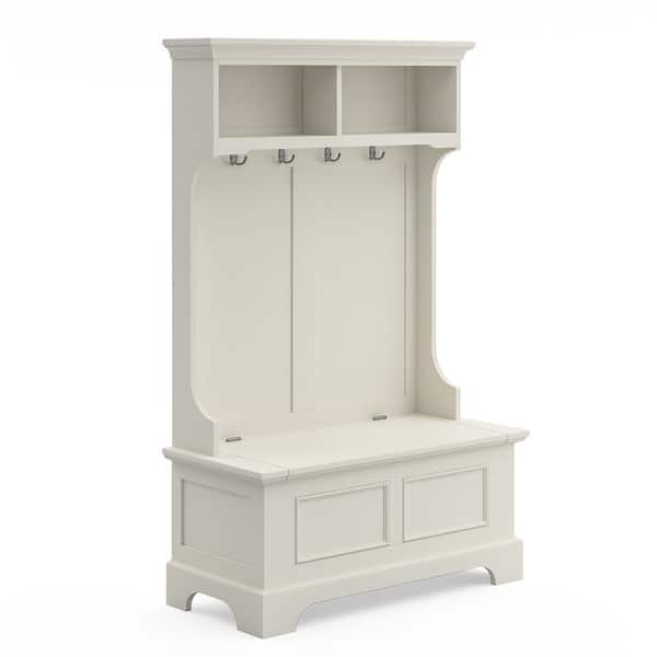 slide 2 of 18, Homestyles Naples Off-White Wood Hall Tree - 40" x 19" x 64" 40" x 19" x 64" - Off-White