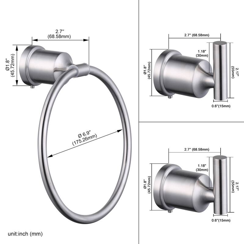 3-Piece Bath Hardware Set with Mounting Hardware
