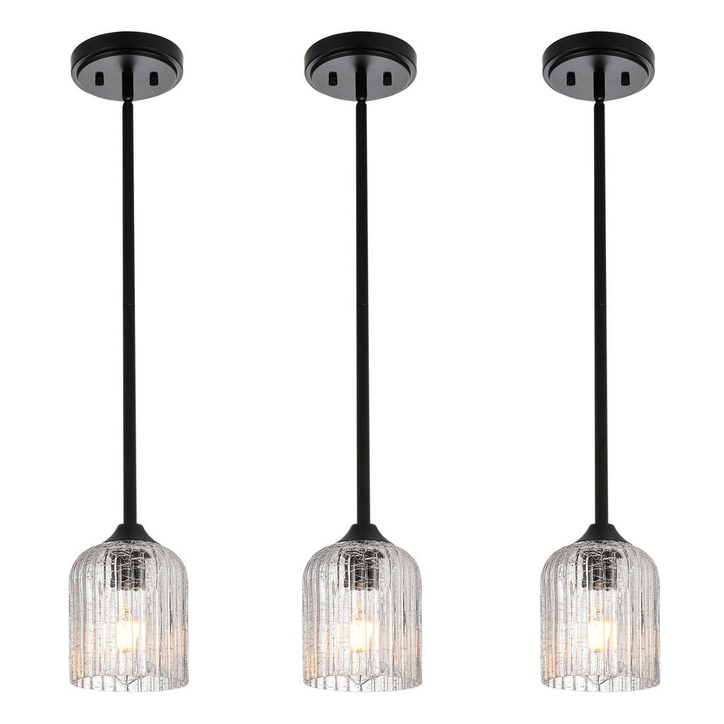 Pendant Light 3-pack for Kitchen Dining Room Light Fixture Over Table - Black - 3-Light