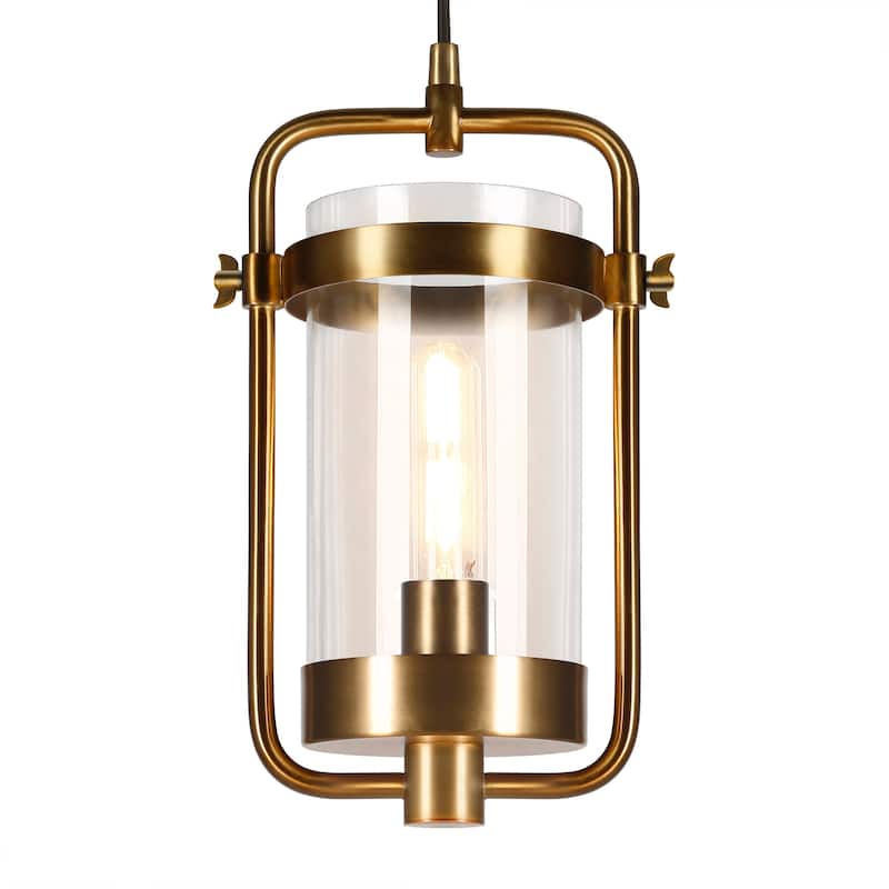 Orion 11" Wide Industrial Pendant with Glass Shade - 11" Wide