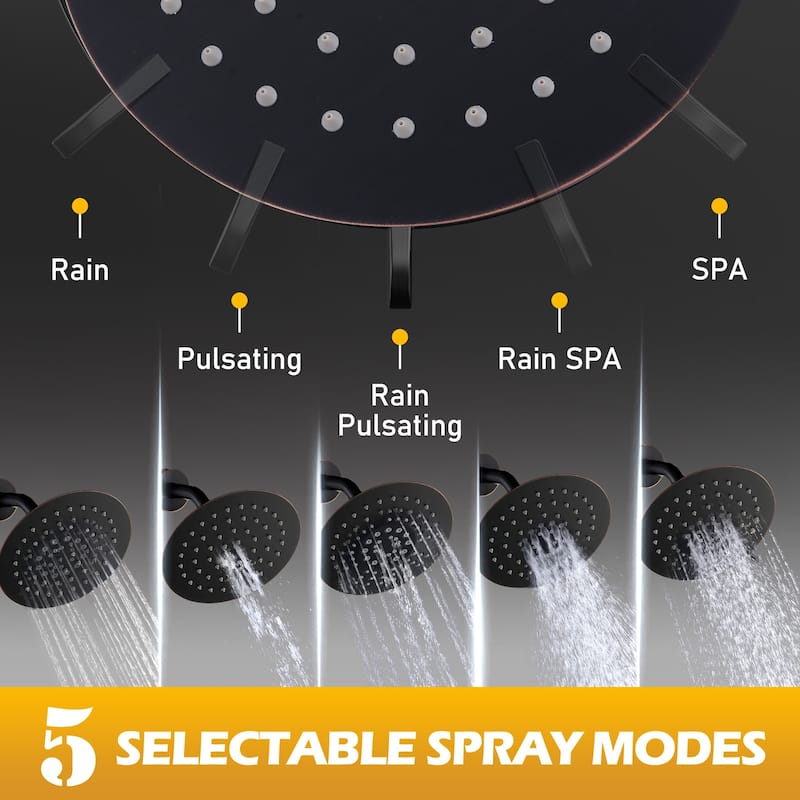 WOWOW Wall Mounted Bathroom Shower Faucet Valve Included