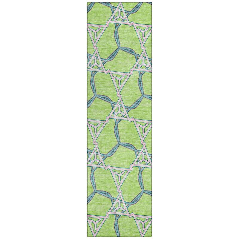 Machine Washable Indoor/ Outdoor Transitional Links Chantille Rug