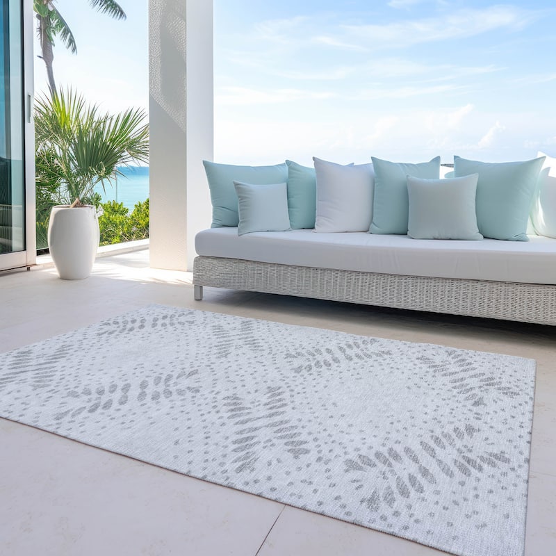 Machine Washable Indoor/ Outdoor Chantille Global Boho Rug - Gray - 9' x 12'