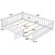 preview thumbnail 1 of 6, Gray Wooden Twin Size House Bed with 2 Drawers and Storage Shelf