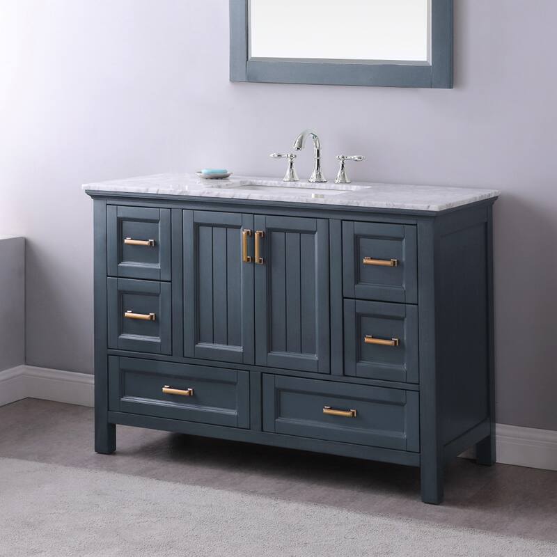 Altair Isla Single Bathroom Vanity Set and Aosta White Countertop without Mirror