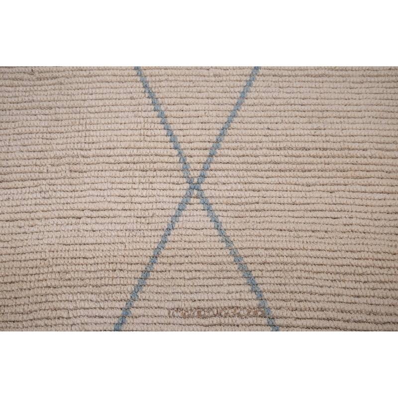 All-Over Trellis Moroccan Large Area Rug Handmade Wool Carpet - 8'10" x 13'7"