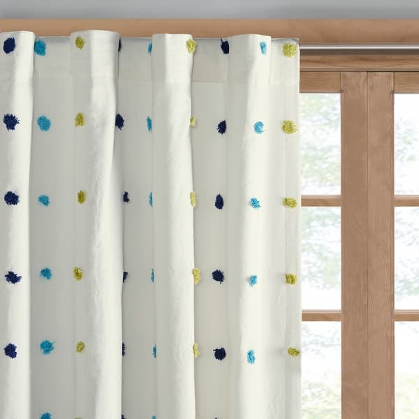 Intelligent Design Ensley Cotton Jacquard Pom Pom Single Window Panel 50 W X 84 L Overstock 28571459