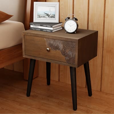 SUNBURY Mid-Century End Table with Drawer