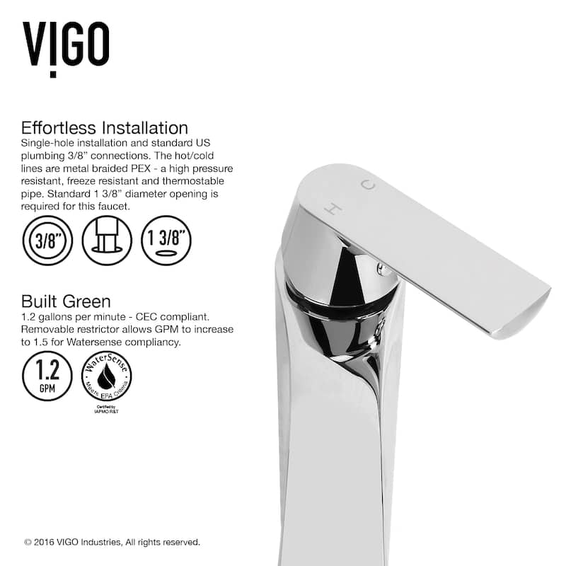 VIGO Penela Single Hole Bathroom Faucet