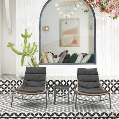 Manhattan Comfort Sunset Modern 3-Piece Patio Conversation Set