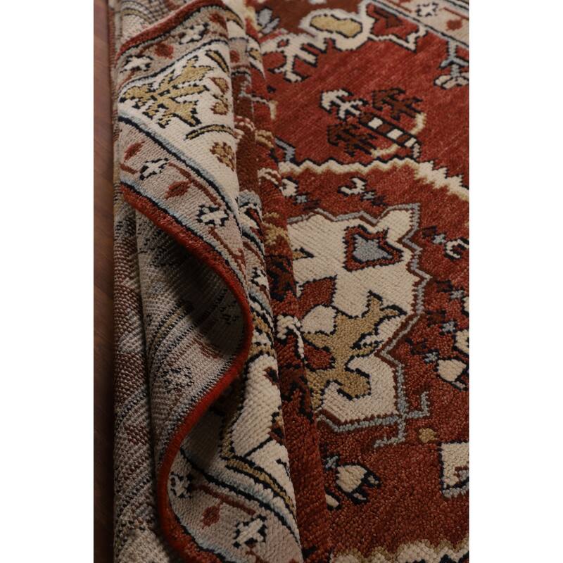Tabriz Indian Area Rug Handmade Traditional Orange Wool Carpet - 7'11"x 10'1"