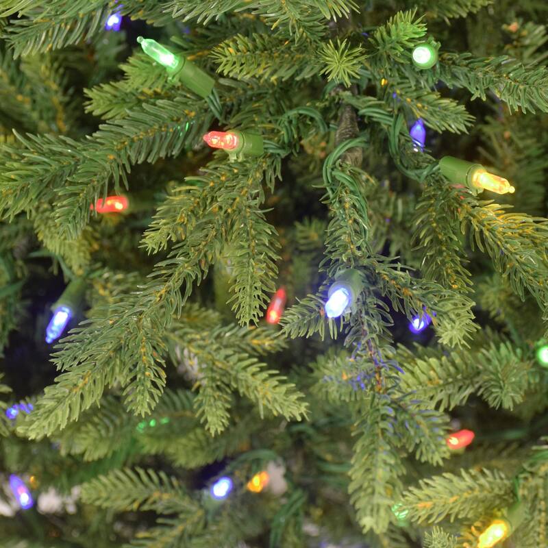 9' Pre-lit Balsam Fir Medium Artificial Christmas Tree, Clear and Multicolor Lights - 9 Foot