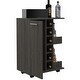 preview thumbnail 11 of 45, Bar Cart with 2 Open Shelves, 4 Casters, 6 Wine Cubbies, 2 Inner Shelves, and Cabinet - 23" W x14"D x 32"H