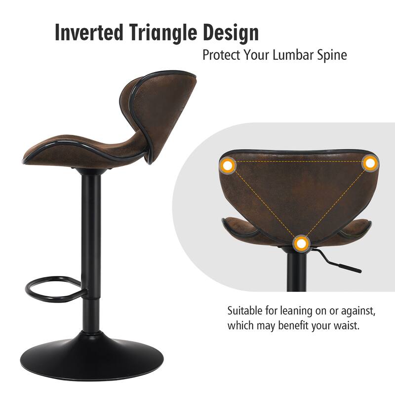 Costway Set of 4 Adjustable Bar Stools Swivel Bar Chairs Pub Kitchen