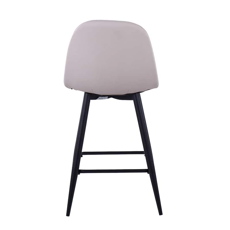 Lumisource Counter Stool in Black Metal and Blue Fabric, Set of 2 - 20"Lx17.25"Wx34.75"H