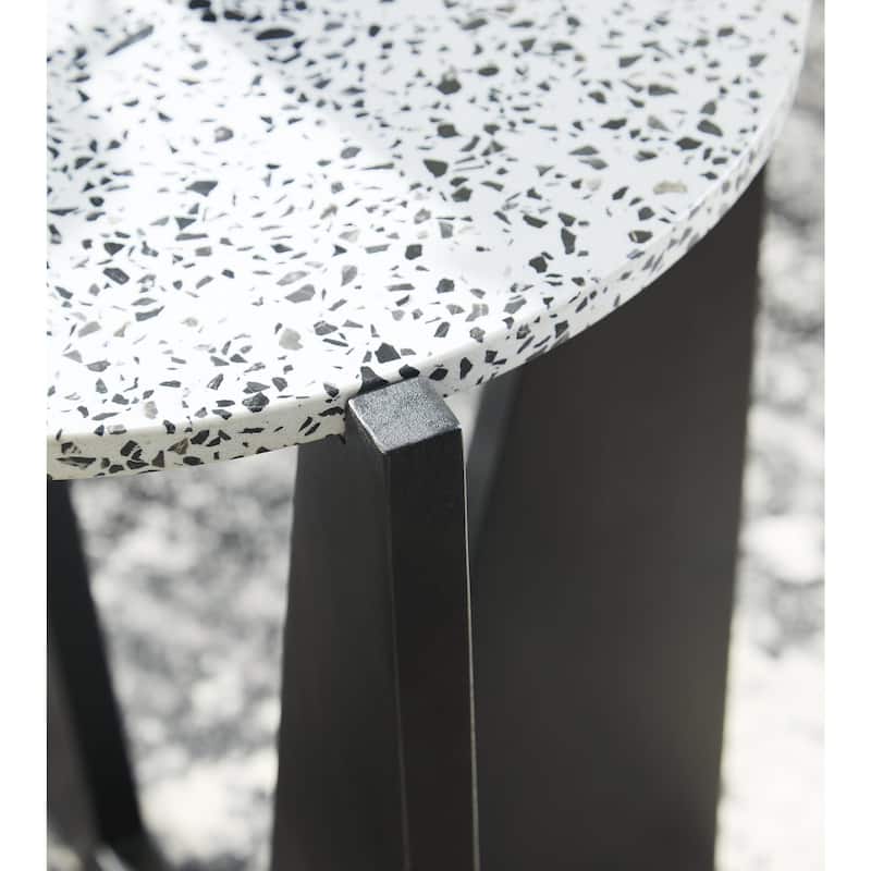 Signature Design by Ashley Tellrich Black/White Accent Table - 20.25" W x 20.25" D x 23.5" H