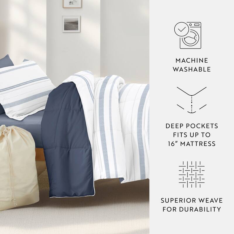 8pc Twin XL Pattern Dorm Bedding Bundle