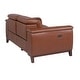 preview thumbnail 11 of 10, Top Grain Leather Coach Brown Power Reclining Loveseat
