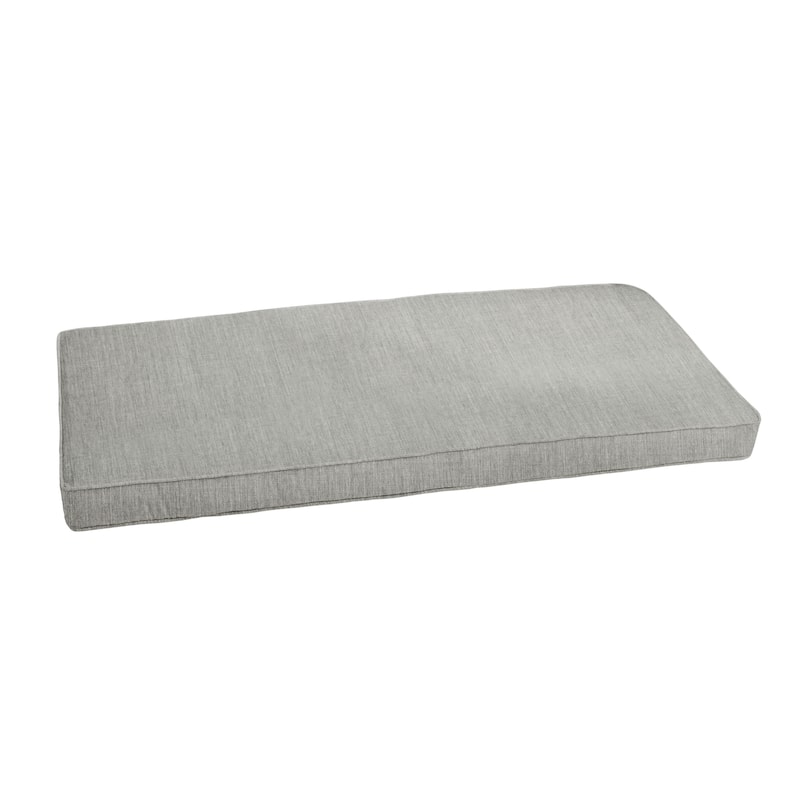 Sunbrella Granite Grey Indoor/Outdoor Bench Cushion 37" to 48", Corded