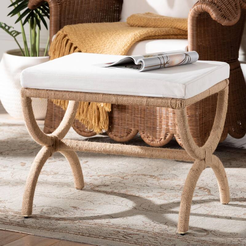 Maliyah Japandi Natural Jute Ottoman