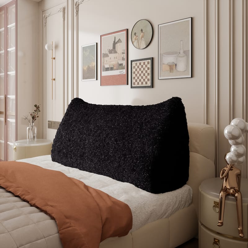 WOWMAX Bed Rest Wedge Bolster Daybed Dorm Bunk Bumper Reading Pillow - King - Black