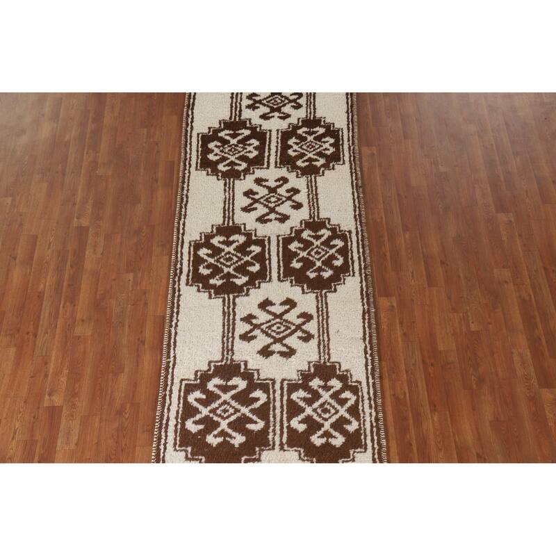 Anatolian Natural Dye Turkish Runner Rug Hand-knotted Wool Carpet - 3'3"x 12'0"