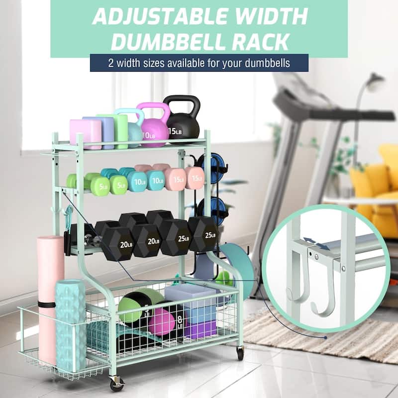 Dumbbell Rack with Wheels for Home Gym