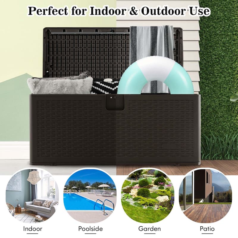 Costway 28/73/100/120/130 Gallon Patio Deck Box Outdoor Waterproof