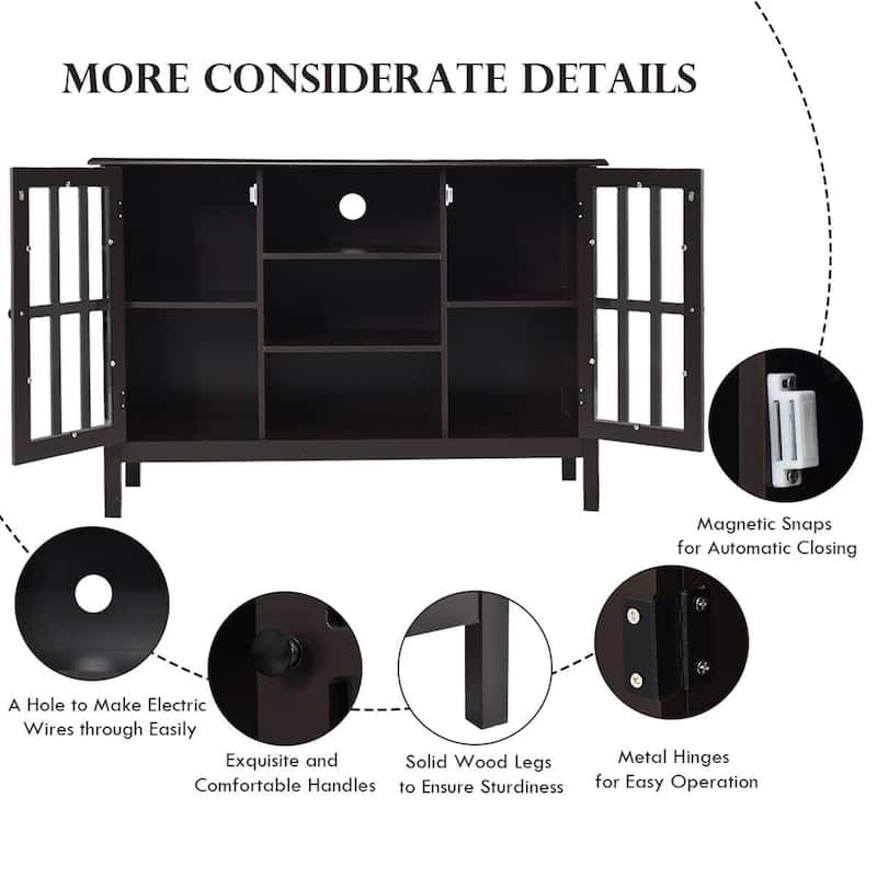 Gymax Wood TV Stand Entertainment Media Center Console for TV up to