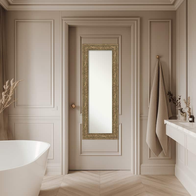 Luxe Non-Beveled Framed Full-Length On the Door Mirror