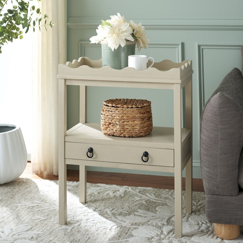 SAFAVIEH Home Darlyn Rectangle Accent Table - 24"W x 13"D x 30"H - Sand