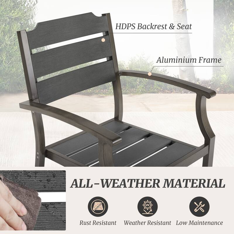 Bluestone Grey Dark Grey Fine Straight Grain - Outdoor Chair - 23.8" W x 22.6" L x 35" H