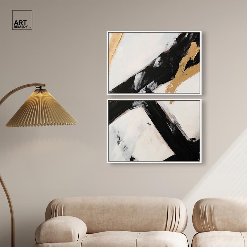 Weight of Black I Canvas Set of 2 by Art Remedy