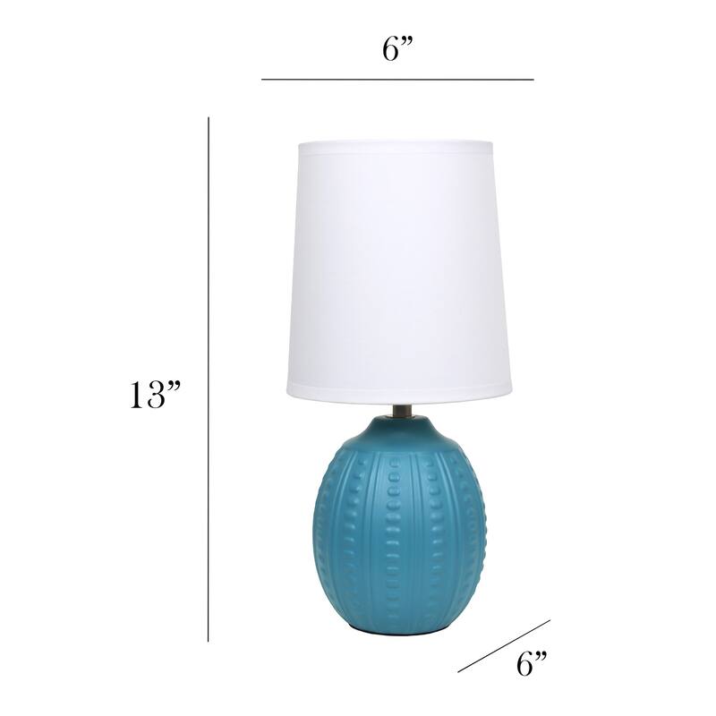 Mini Oval Table Lamp with Tapered Shade - 12.5" - Teal Blue